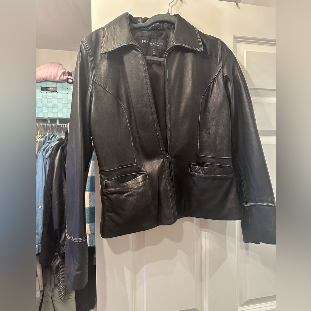 Black real leather Jacket
